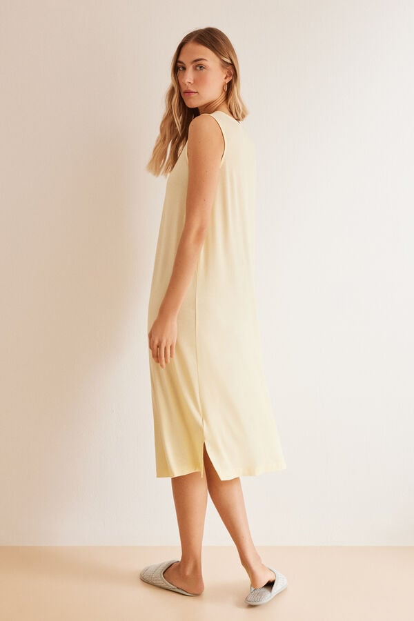 Womensecret Yellow Ecovero ™ midi nightgown printed