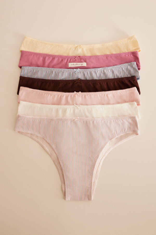 Womensecret Striped cotton Brazilian panties 7 Print