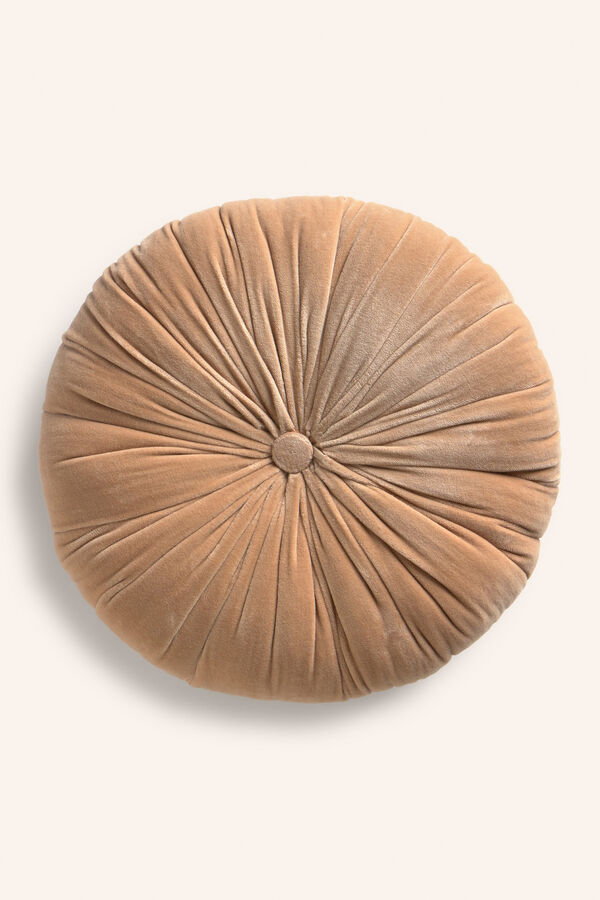 Calma House Almofada redonda de veludo rosa Velour rosa