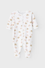 Womensecret Babyschlafanzug Mädchen Bären- und Regenbogenmotiv Weiß