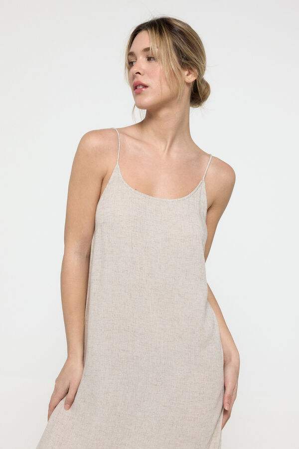 Pieces Langes Leinen Grau