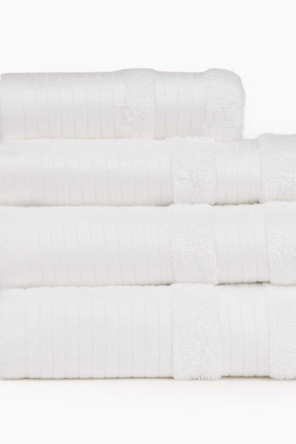 Womensecret Toalha duche friso algodão bambu 70 x 140 cm. branco