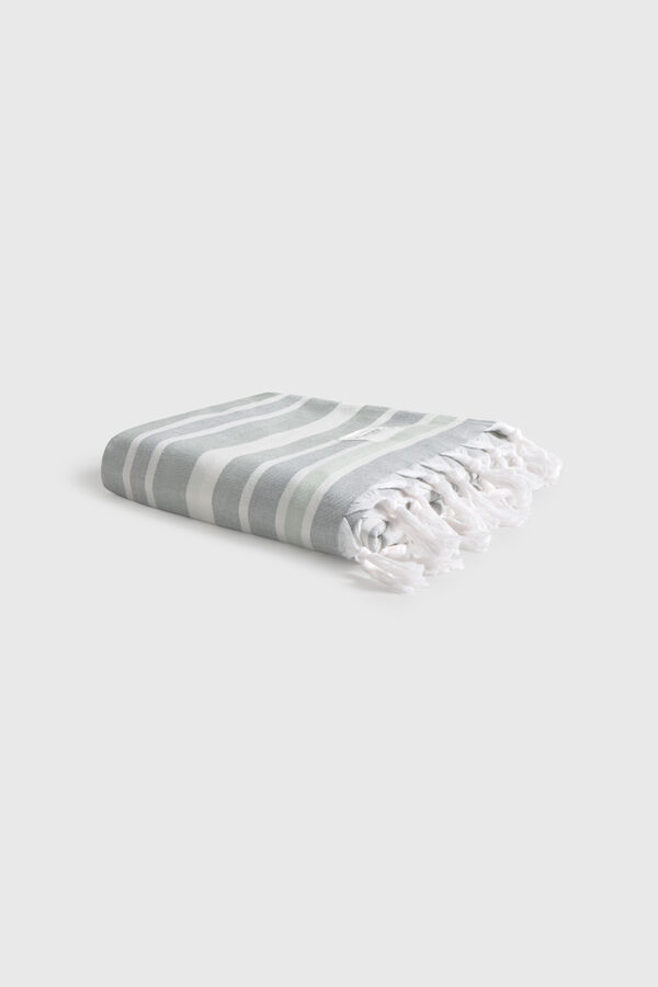 Textura Gestreiftes Baumwoll-Pareo-Handtuch mit Print