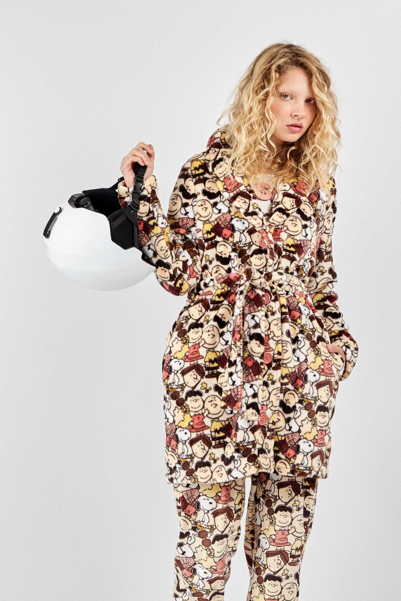 Gisela Snoopy print button-up robe