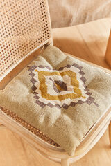 Calma House Solrac square mustard cotton dhurrie washable seat cushion r&aacute;vasalt mint&aacute;s