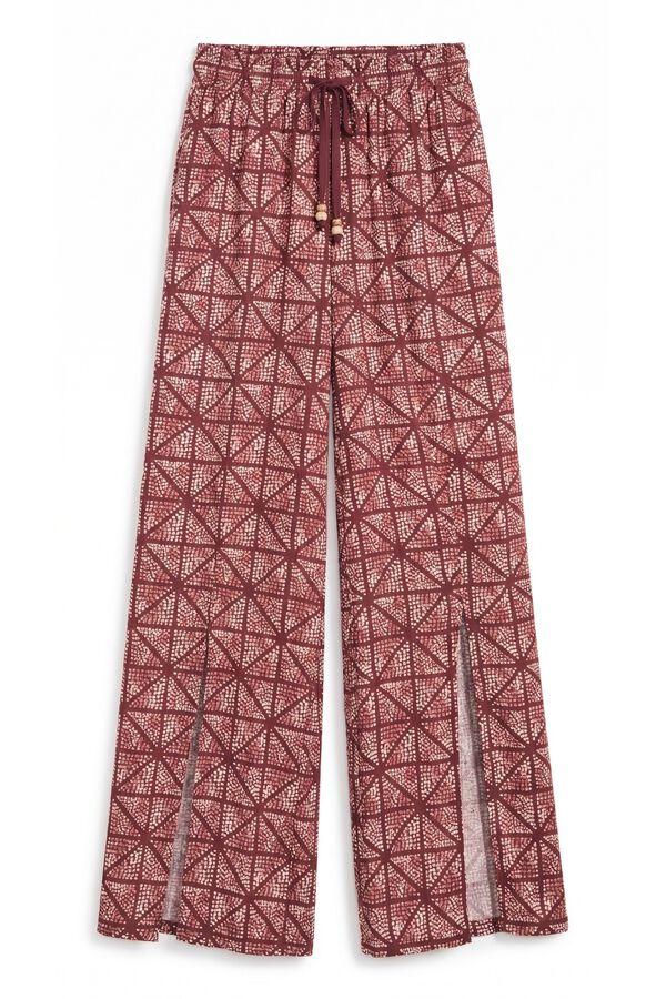 Women'secret Long trousers with slit hem printed