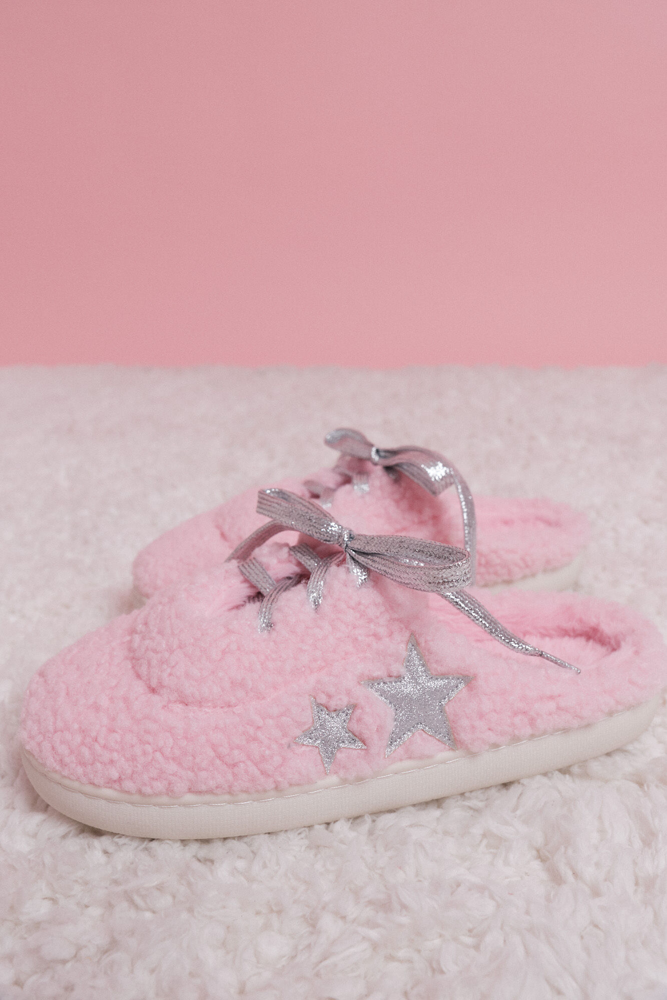 HI&BYE Zapatillas casa borreguito rosa