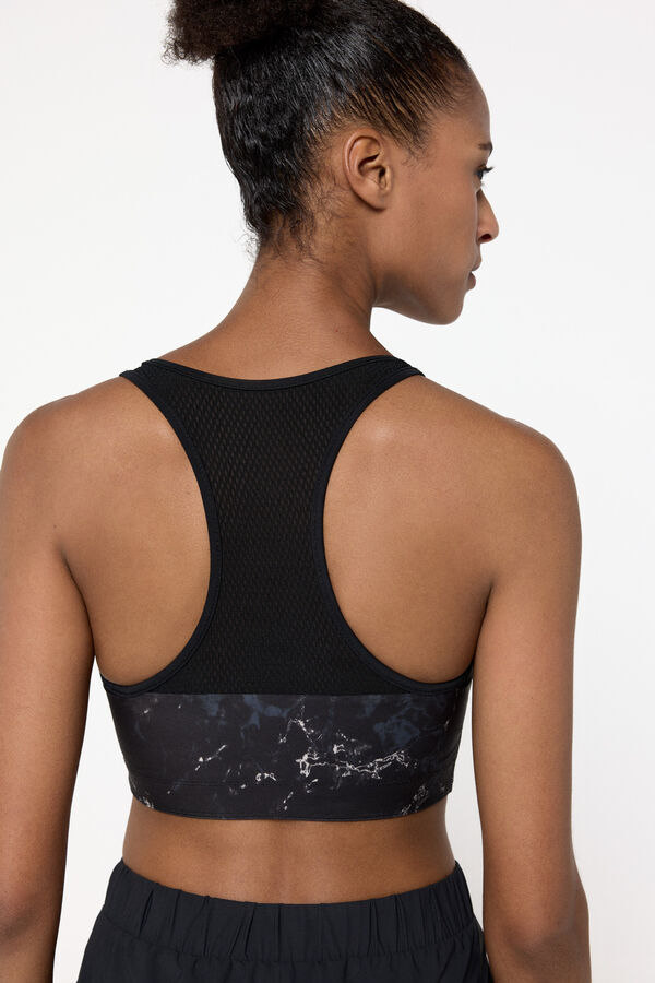 Only Play Sujetador deportivo reversible negro/estampado negro