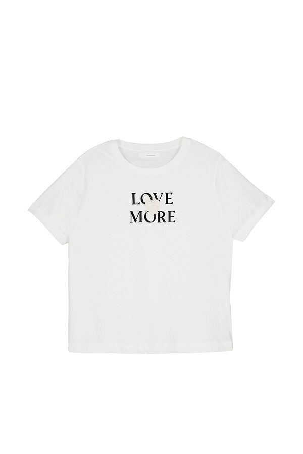 Womensecret T-Shirt Kurzarm 100 % Baumwolle Beige Satz. Naturweiß