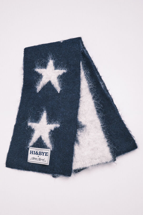 HI&BYE Foulard &eacute;toiles bleu marine bleu