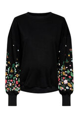 Only Maternity Sweatshirt maternity com detalhes florais preto