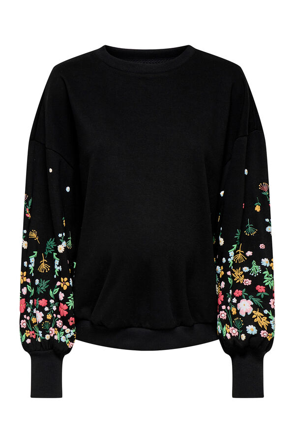 Only Maternity Sweatshirt maternity com detalhes florais preto