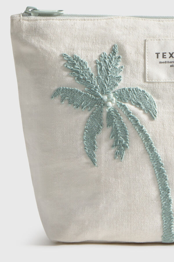 Textura Neceser algod&oacute;n palmeras estampado