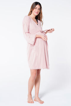 Womensecret Maternity robe with lace details rose