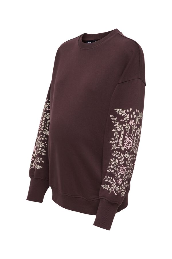 Only Maternity Sweat-shirt d&eacute;tail aux manches de grossesse nude