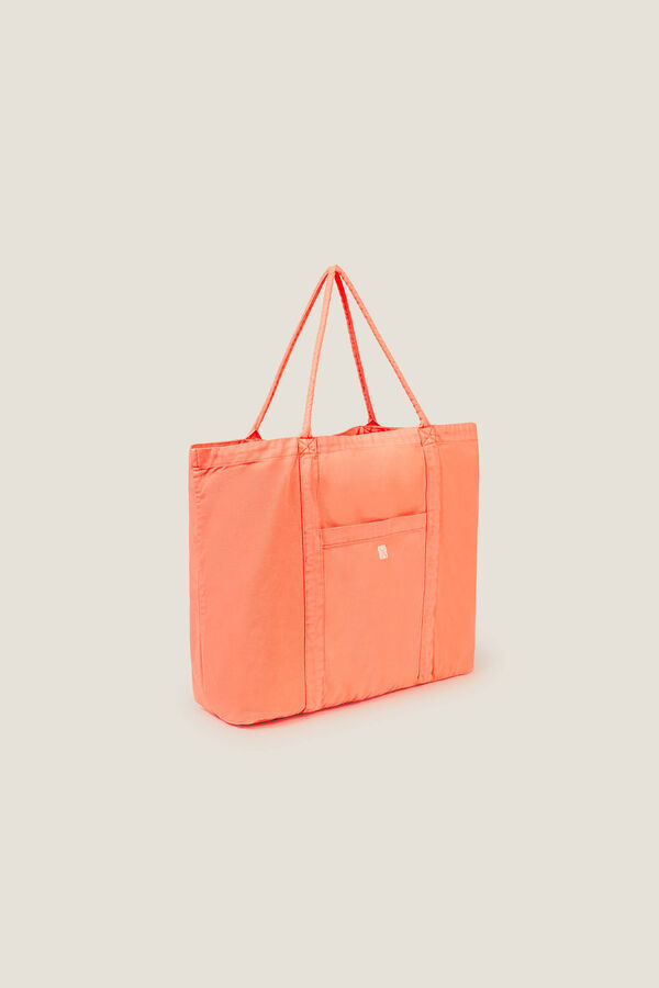 Textura Neon cotton twill bag Koralna