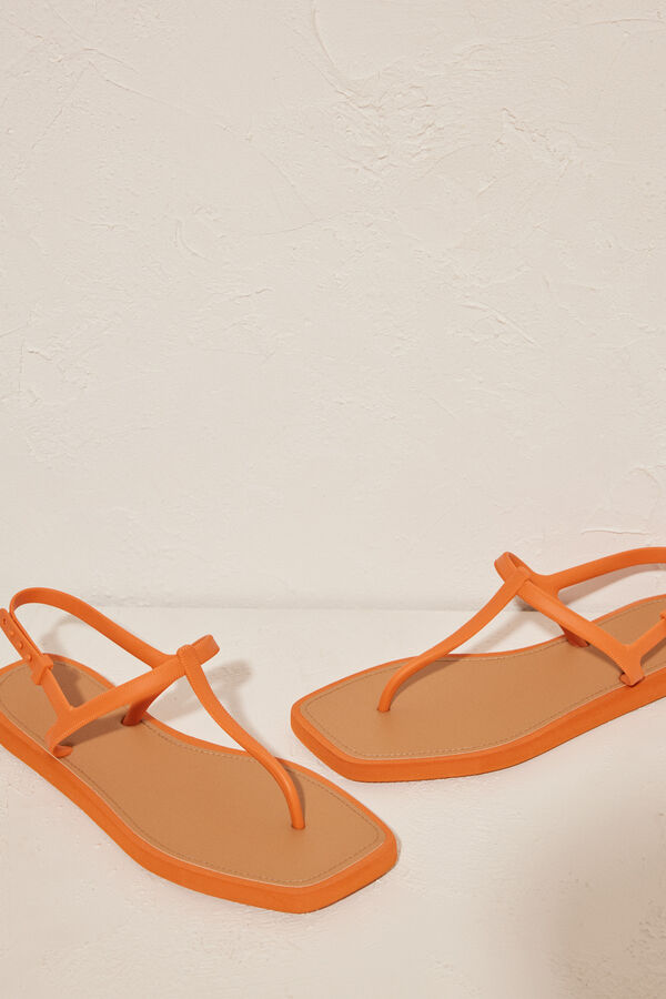 Womensecret Ravne sandale koje se mogu potpuno smociti Narančasta