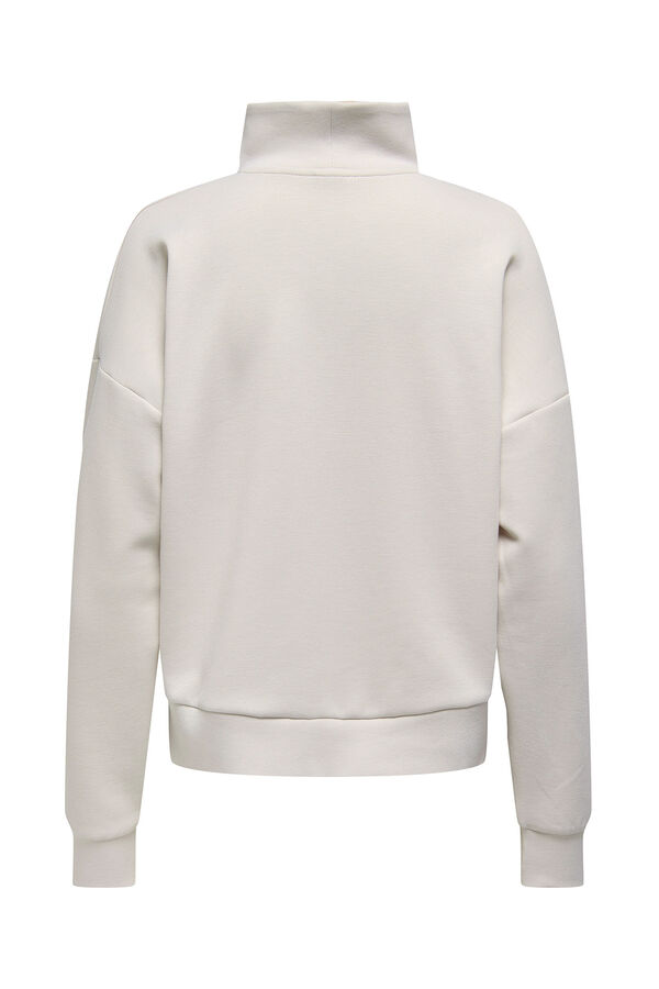 Only Play Sudadera zip cuello alto gris