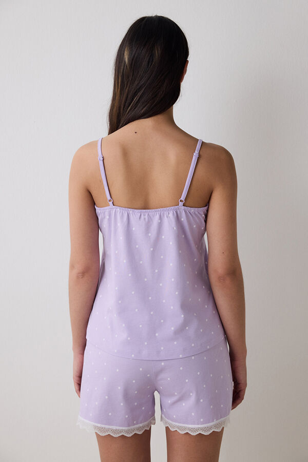 Penti Conjunto de pijama corto lila detalle encaje morado/lila