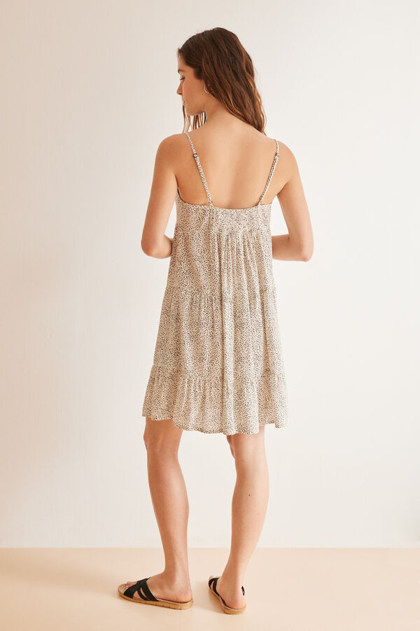 Womensecret Short strappy dress with b & amp design; w Print