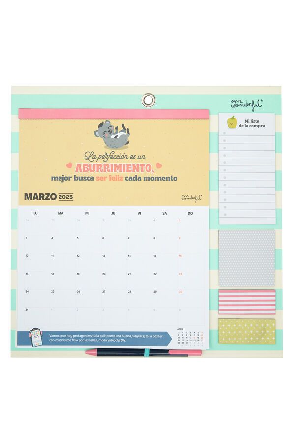 Mr. Wonderful Calendario de pared magn&eacute;tico 2025, bienvenido a tu hogar estampado