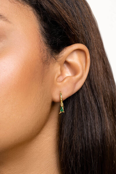 Womensecret Green Gold Dino T Rex Single Hoop Earring imprimé