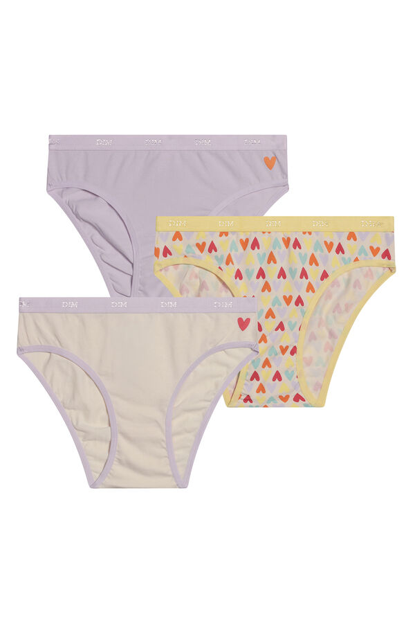DIM Pack de 3 cuecas de menina estampadas com cintura el&aacute;stica estampado