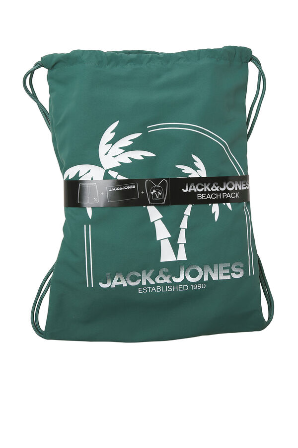 Jack & Jones Pack playa ba&ntilde;ador y toalla turquesa