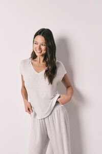 Women'secret Grey viscose soft capri pyjamas