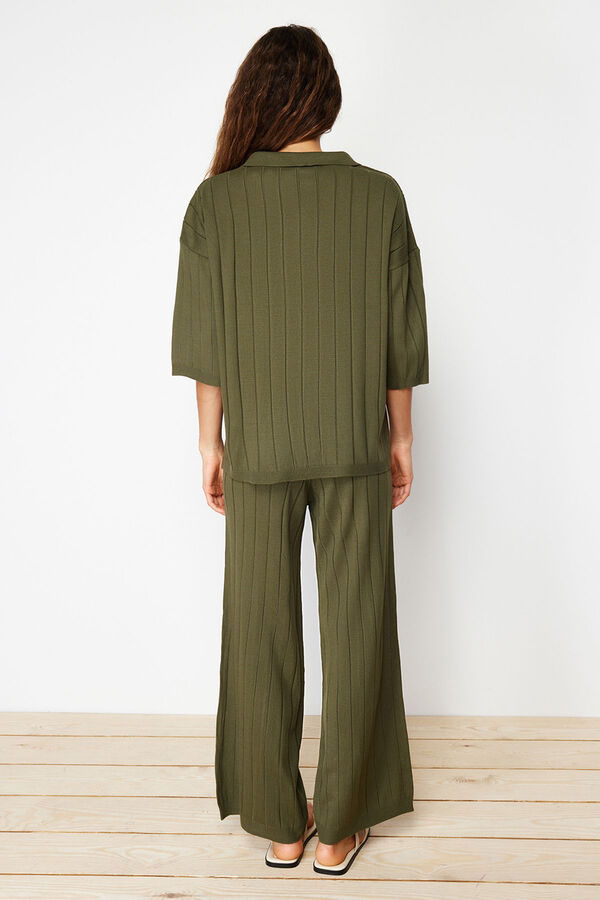 Trendyol Basic green set of trouser and polo shirt T-shirt green