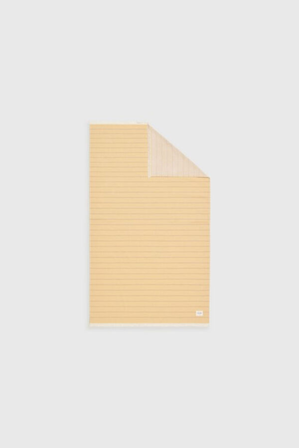 Textura Doppelseitiges Handtuch aus Stoff und Frottee Wei&szlig;