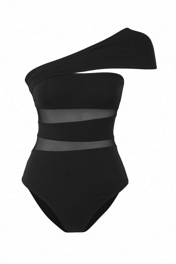 Trendyol Aszimmetrikus kiv&aacute;gott &aacute;tl&aacute;tsz&oacute; f&uuml;rdőruha fekete