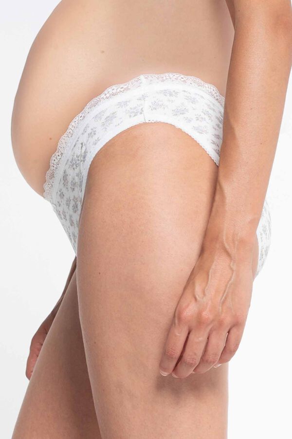 Ohma! Print ribbed maternity panties white
