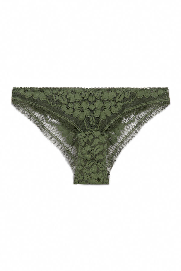 Women'secret Braga cl&aacute;sica encaje verde beige