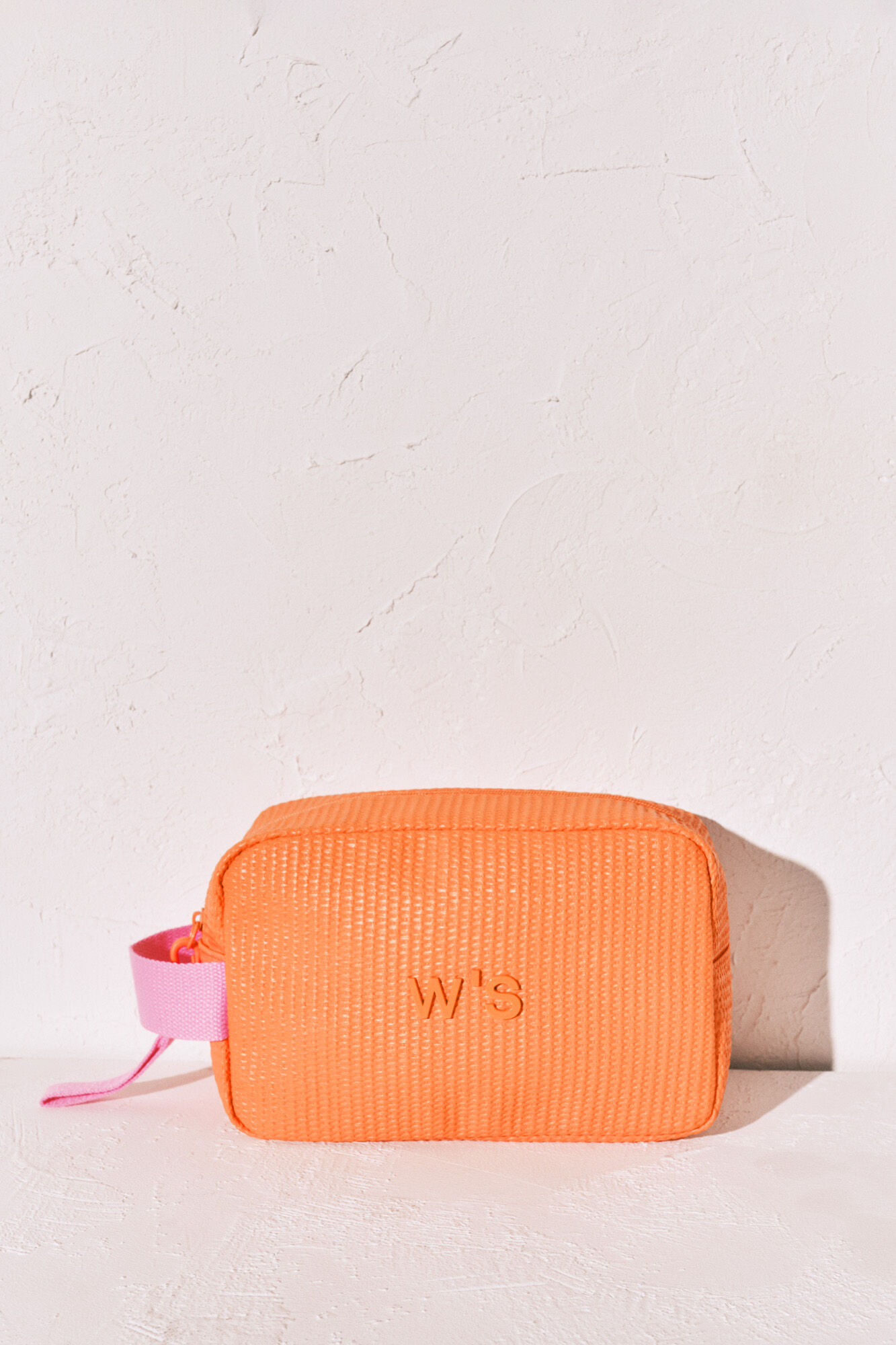 Women'secret Trousse de toilette en gomme texture raphia bleue
