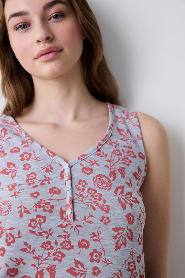 Penti Conjunto de pijama corto rosa flores rosa