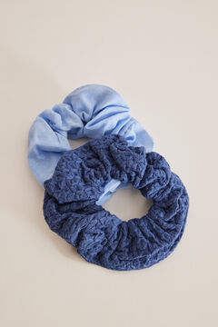 Womensecret 2-pack large scrunchies in blue and denim blue