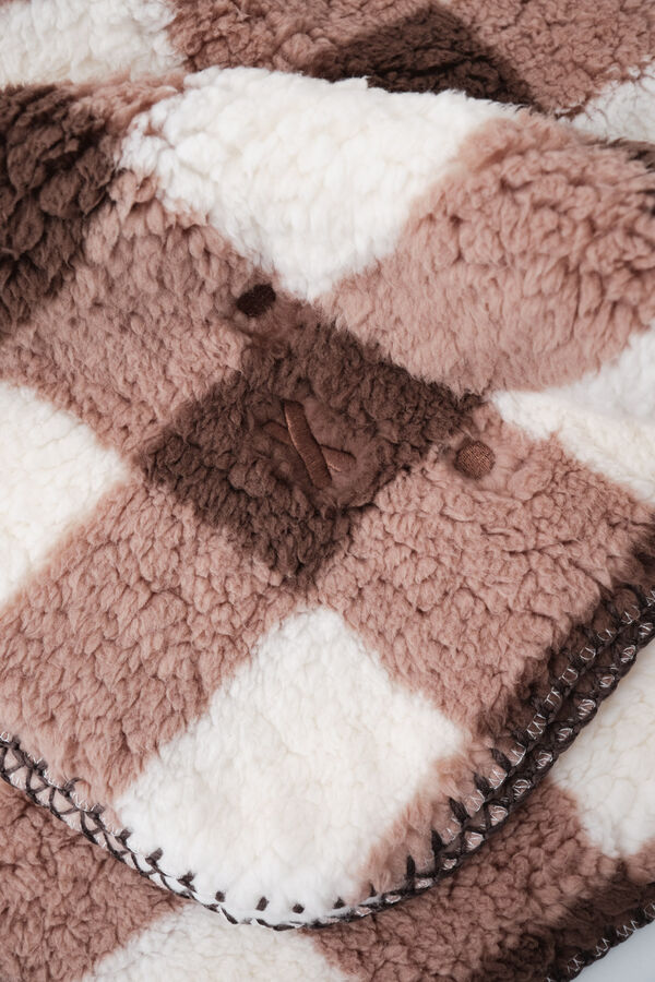 Women'secret Miffy plaid fleece blanket nude
