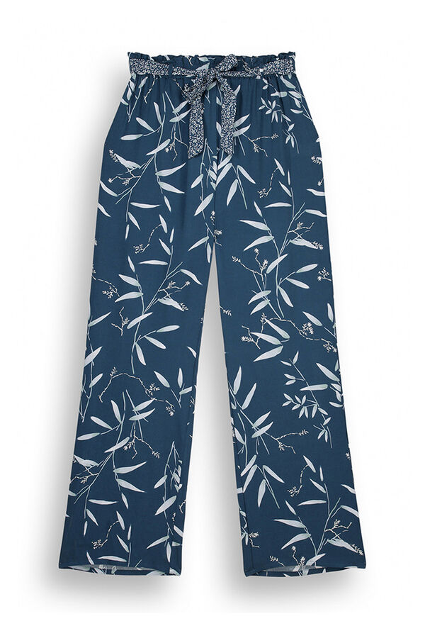 Womensecret Leaf print viscose lounge pants green