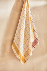 Calma House Aveiro set of 2 mustard check tea towels printed