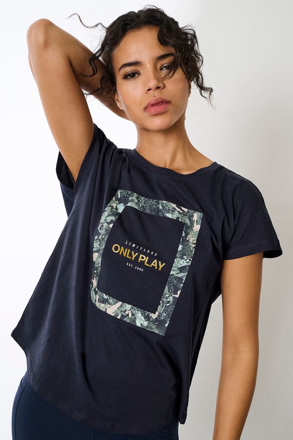 Only Play Camiseta algod&oacute;n org&aacute;nico manga corta. azul