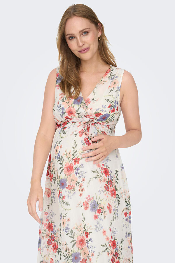 Womensecret Long sleeveless maternity dress blanc