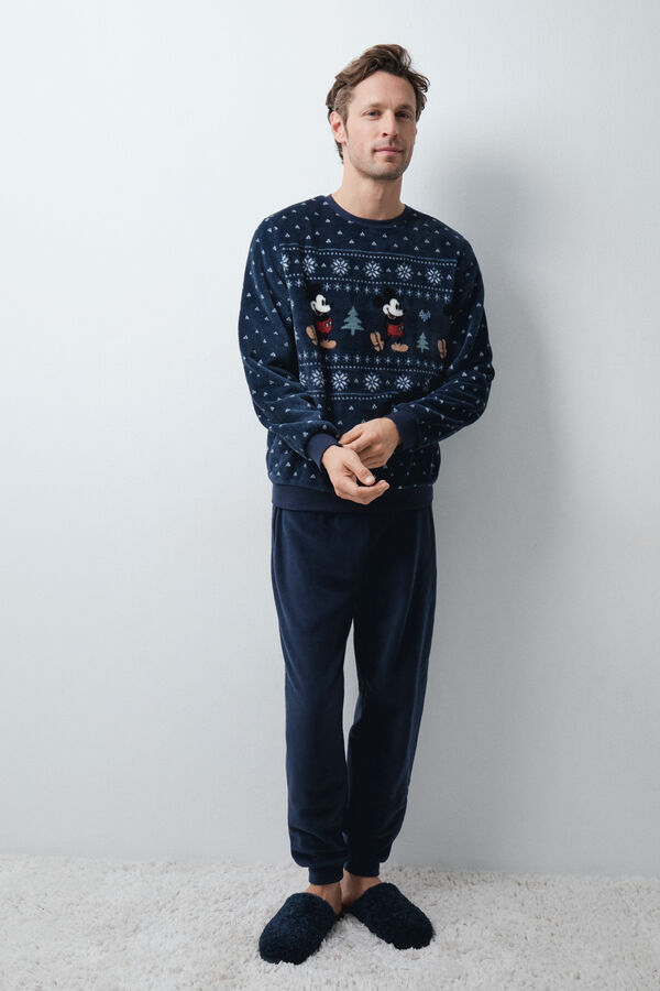 Women'secret Mickey men's fleece pyjamas blue