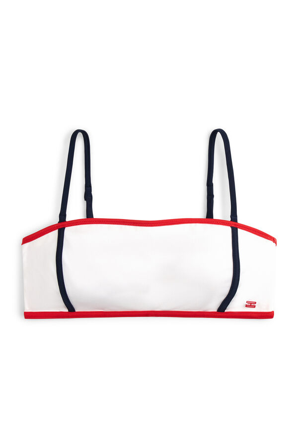Tommy Hilfiger Top bikini estilo bandeau estampado
