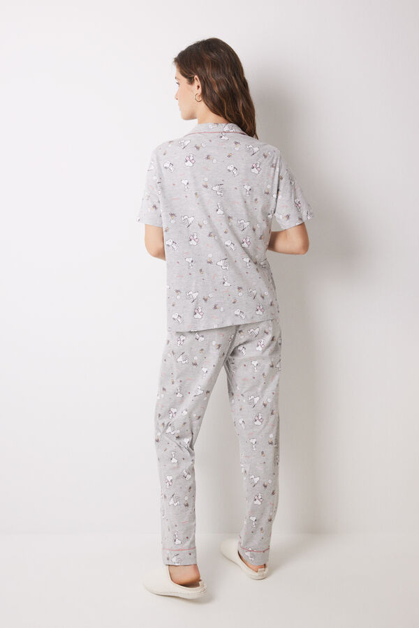 Womensecret Pyjama chemise 100 % coton Snoopy gris