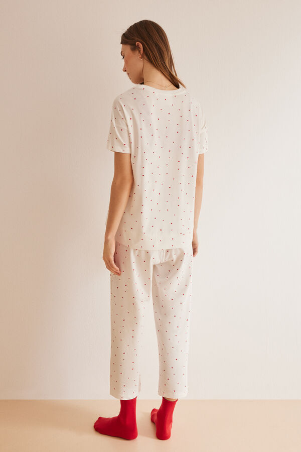 Womensecret Pyjama Pantacourt Bisounours 100 % coton blanc