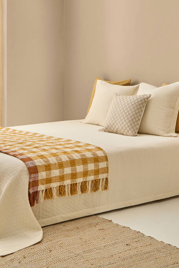 Womensecret Cotton diamond-pattern bedspread beige