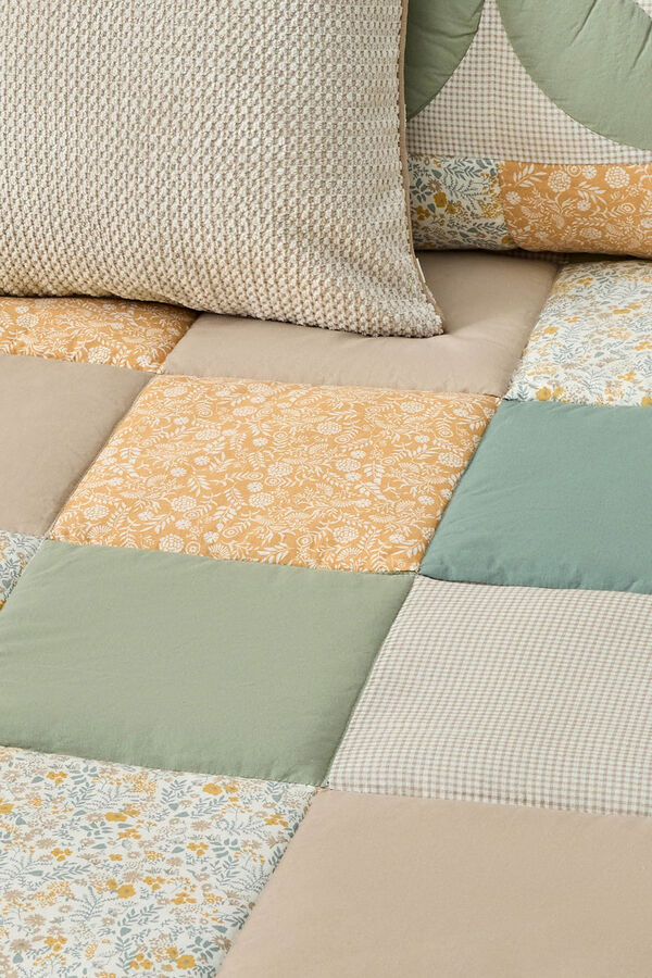 Textura Edred&oacute;n patchwork reversible kaki