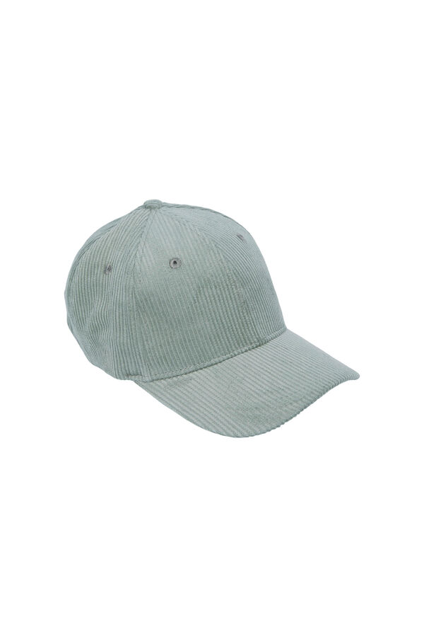 Womensecret Corduroy cap with curved visor. Zelena