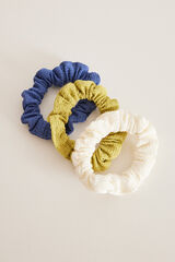 Womensecret Pack of 3 mini texture scrunchies white